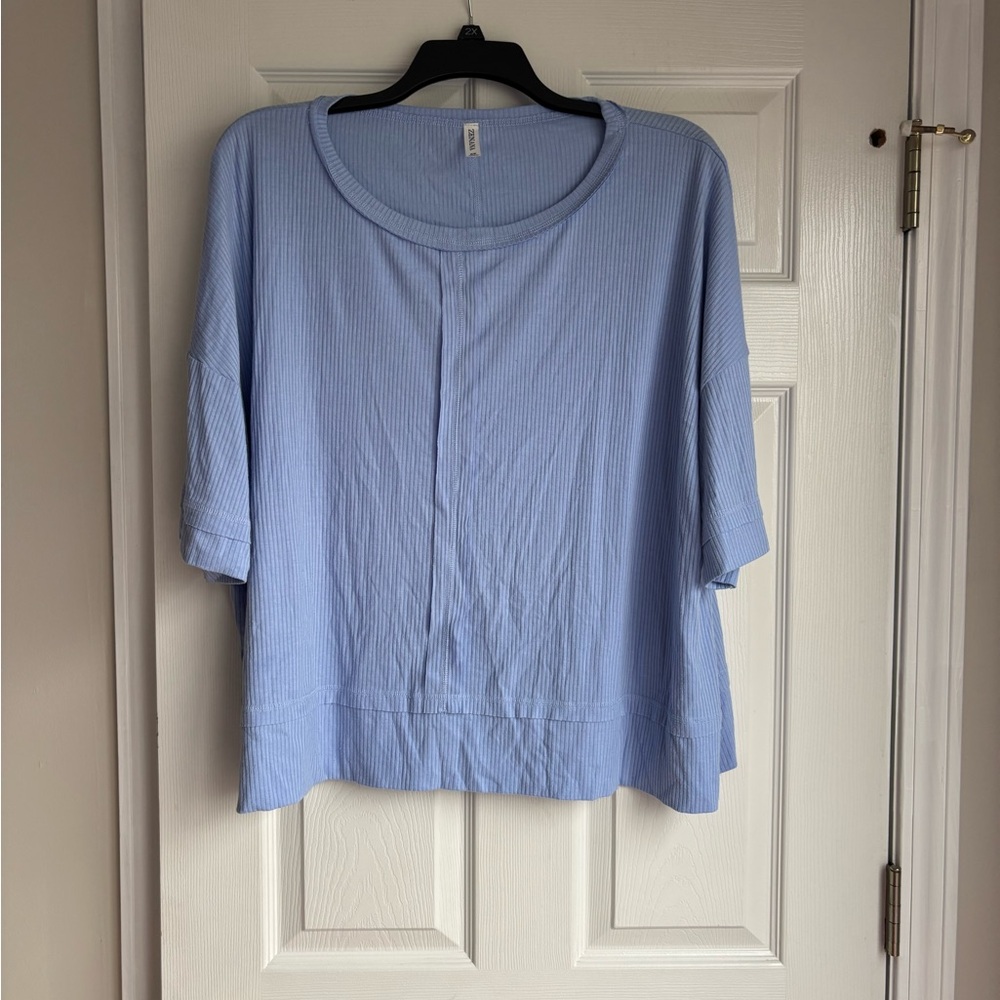 Zenana Outfitters Sky Blue Blouse